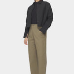 7115 by Szeki Signature 3/4 Cropped Shirt Jacket Canvas Edition Black relaxed fit front view