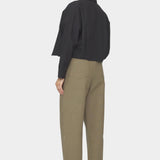 7115 by Szeki Signature 3/4 Cropped Shirt Jacket Canvas Edition Black back view
