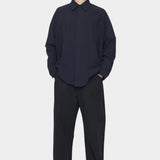 7115 by Szeki Signature Curve Legged Trouser Canvas Edition black canvas trousers full look