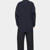 7115 by Szeki Signature Curve Legged Trouser Canvas Edition black trousers back view