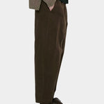 7115 by Szeki Signature Elastic Pull-Up Trouser in Taupe Brown elastic waist pant