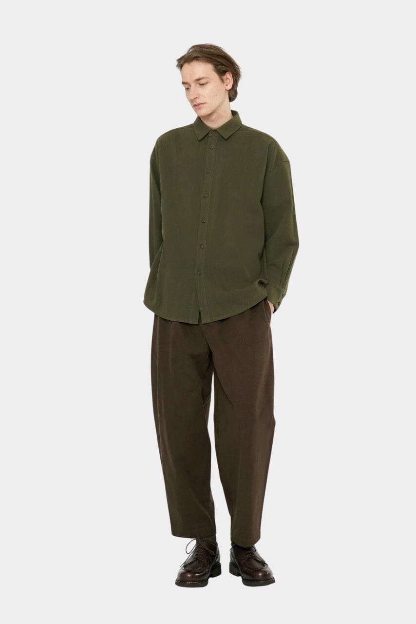 7115 by Szeki Signature Elastic Pull-Up Trouser in Taupe Brown elastic waist pant