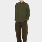 7115 by Szeki Signature Elastic Pull-Up Trouser in Taupe Brown elastic waist pant