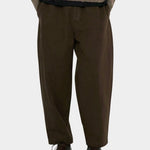 7115 by Szeki Signature Elastic Pull-Up Trouser in Taupe Brown elastic waist pant