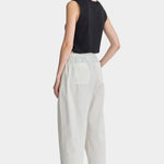 Apiece Apart Spa Pleat Pant Cream back view with relaxed tapered leg and patch pocket detail at YUCCA Denver