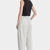 Apiece Apart Spa Pleat Pant Cream back view with relaxed tapered leg and patch pocket detail at YUCCA Denver