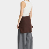 Apiece Apart Uri Low Cut Tank White fitted tank back view with wide leg trousers