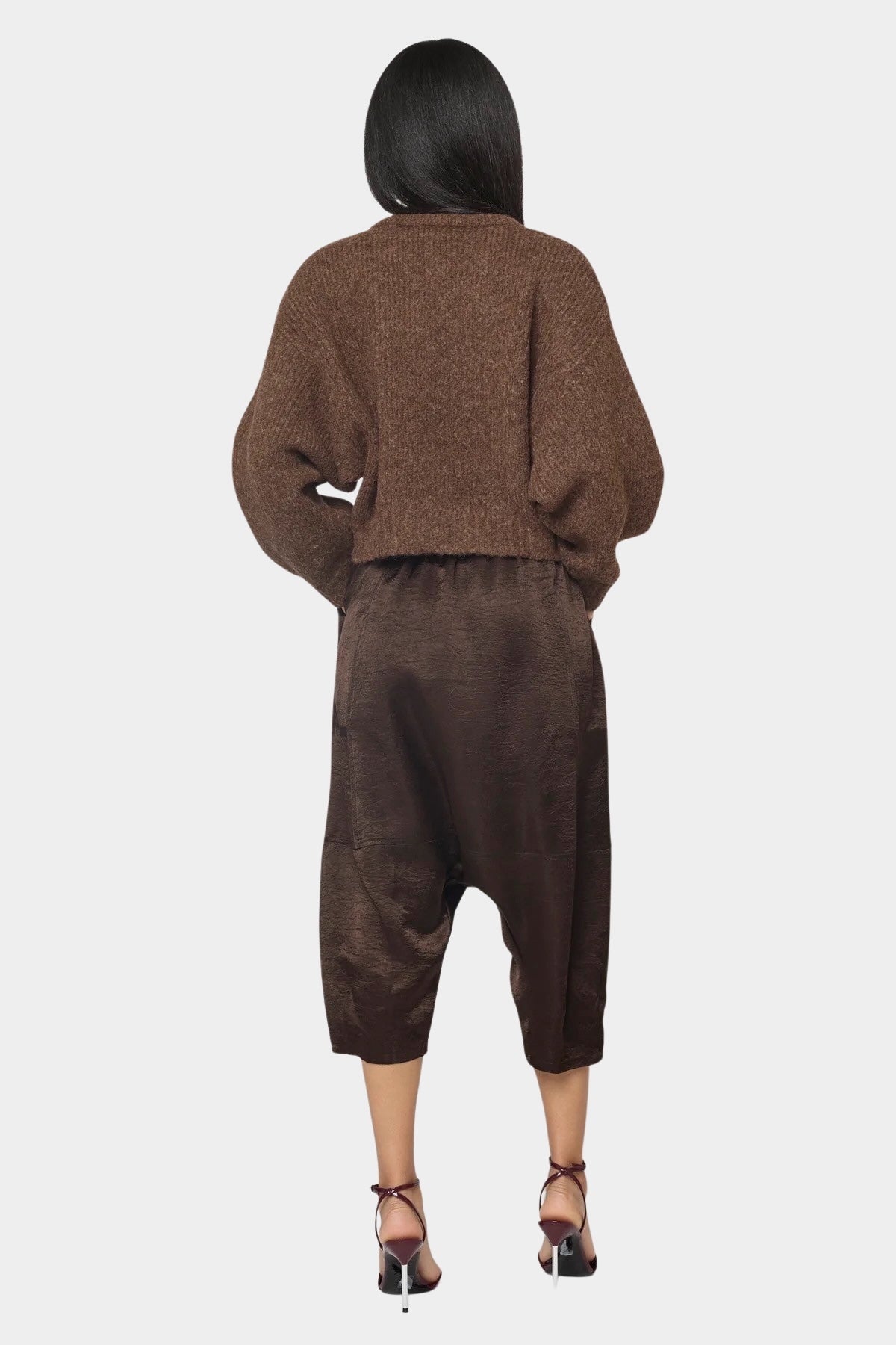 Atelier Delphine - Kiko Satin Pant - Espresso - Pants - YUCCA, best clothes for women, high end fashion for women, yucca.