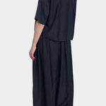 Black Crane faded black cropped shirt back view with relaxed fit