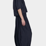 Black Crane cropped shirt faded black side profile showing loose drape and structure