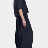 Black Crane cropped shirt faded black side profile showing loose drape and structure