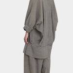 Black Crane spoon jacket p grey back view relaxed fit voluminous shape