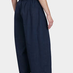 Black Crane Wide Pants Navy side view wide leg cropped silhouette