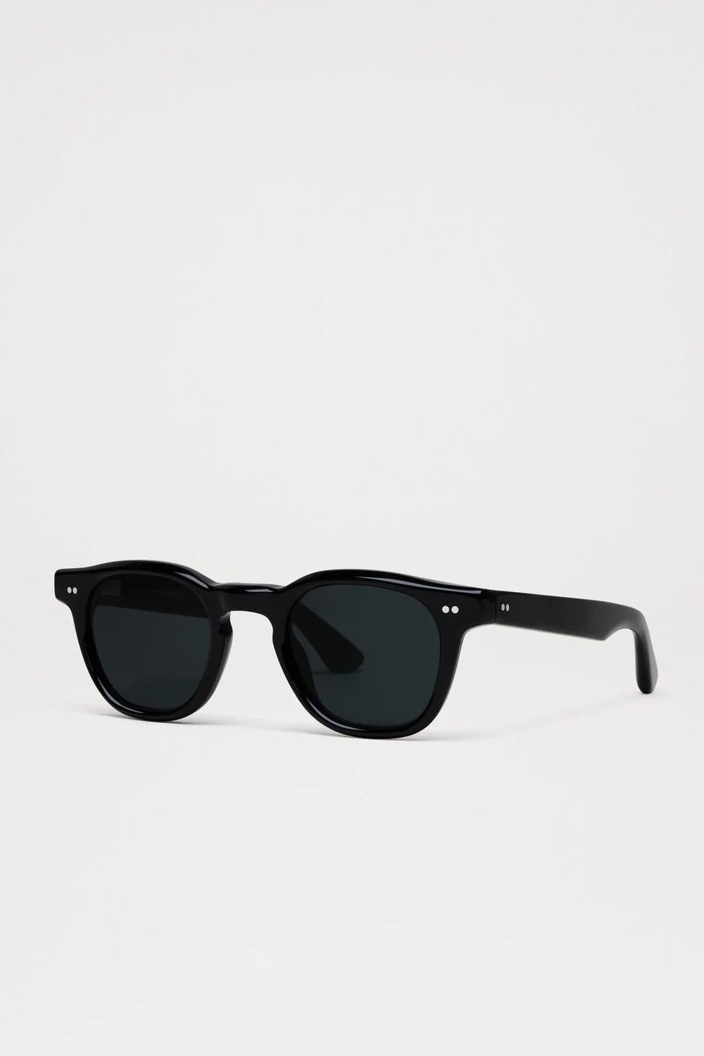 CHIMI 01 Sunglasses Black angled view featuring sculpted square silhouette and glossy acetate construction