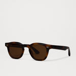 CHIMI 01 Sunglasses Tortoise folded front view with rounded square silhouette and dark lenses