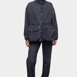 DALA Mountain Jacket in Hurricane, full front view showing oversized denim silhouette and large flap pockets.
