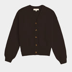 DEMYLEE Vivian Organic Cotton Cardigan Espresso front product view at YUCCA Denver