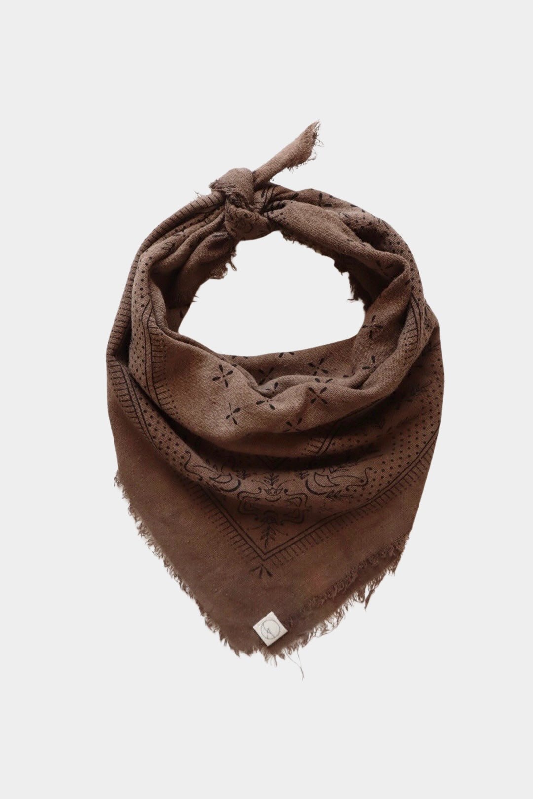 Eco Raw Studio - Raw Silk Bandana - Chocolate x Brown Ink - Bandana - YUCCA, artistic accessories, boutique near me.