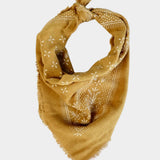 Eco Raw Studio - Raw Silk Bandana - Desert Gold x White Ink - Bandana - YUCCA, artistic accessories, boutique near me.
