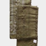 Eco Raw Studio - Raw Silk Bandana - Olive Green x Black Ink - Bandanas - YUCCA, artistic accessories, boutique near me.