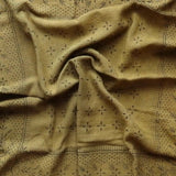 Eco Raw Studio - Raw Silk Bandana - Olive Green x Black Ink - Bandanas - YUCCA, artistic accessories, boutique near me.