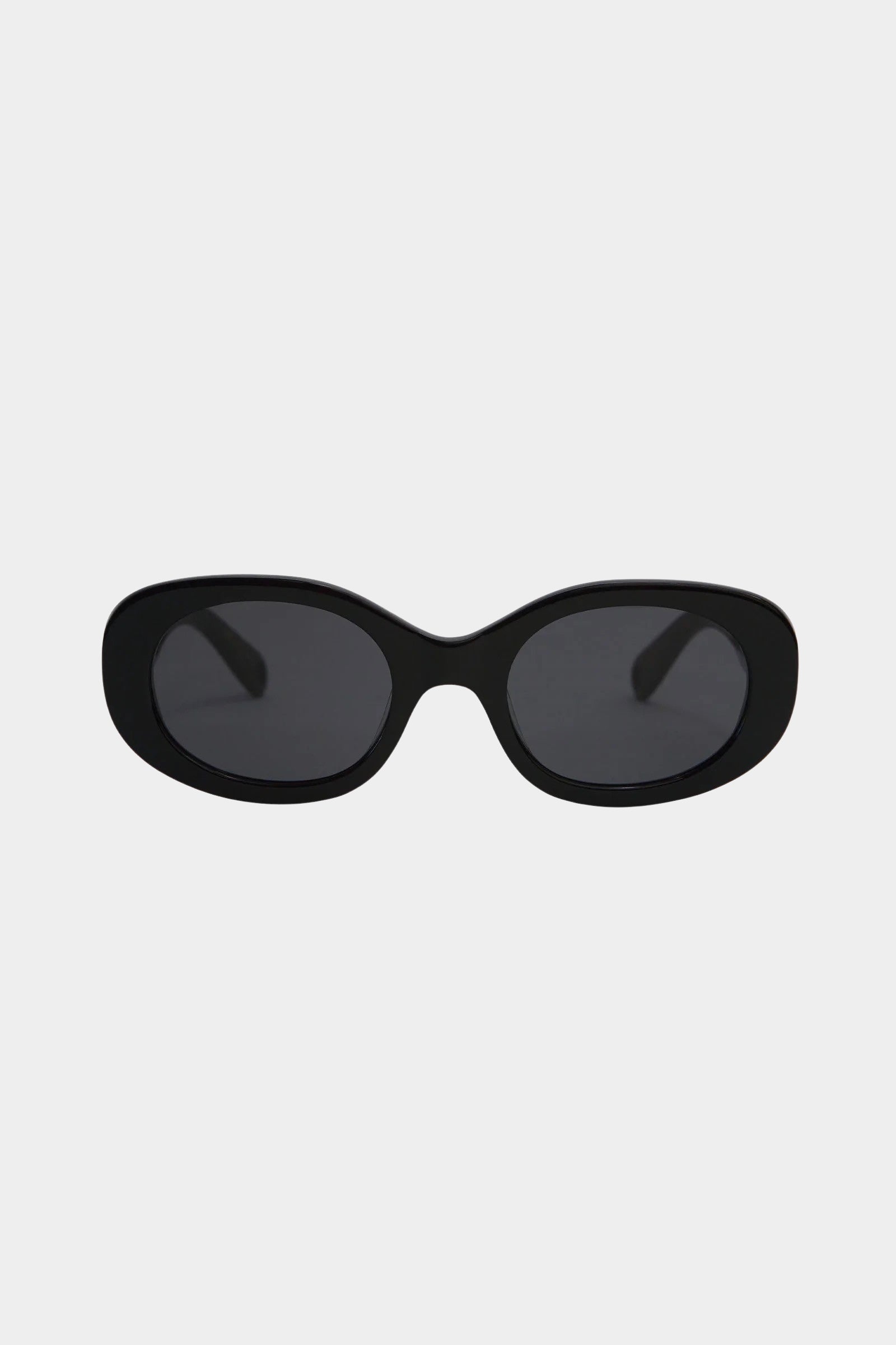 Elisa Johnson Lyna Sunglasses in Black with oversized oval acetate frames and dark lenses