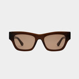 Elisa Johnson Rae sunglasses in gloss brown acetate with square silhouette and brown tinted lenses