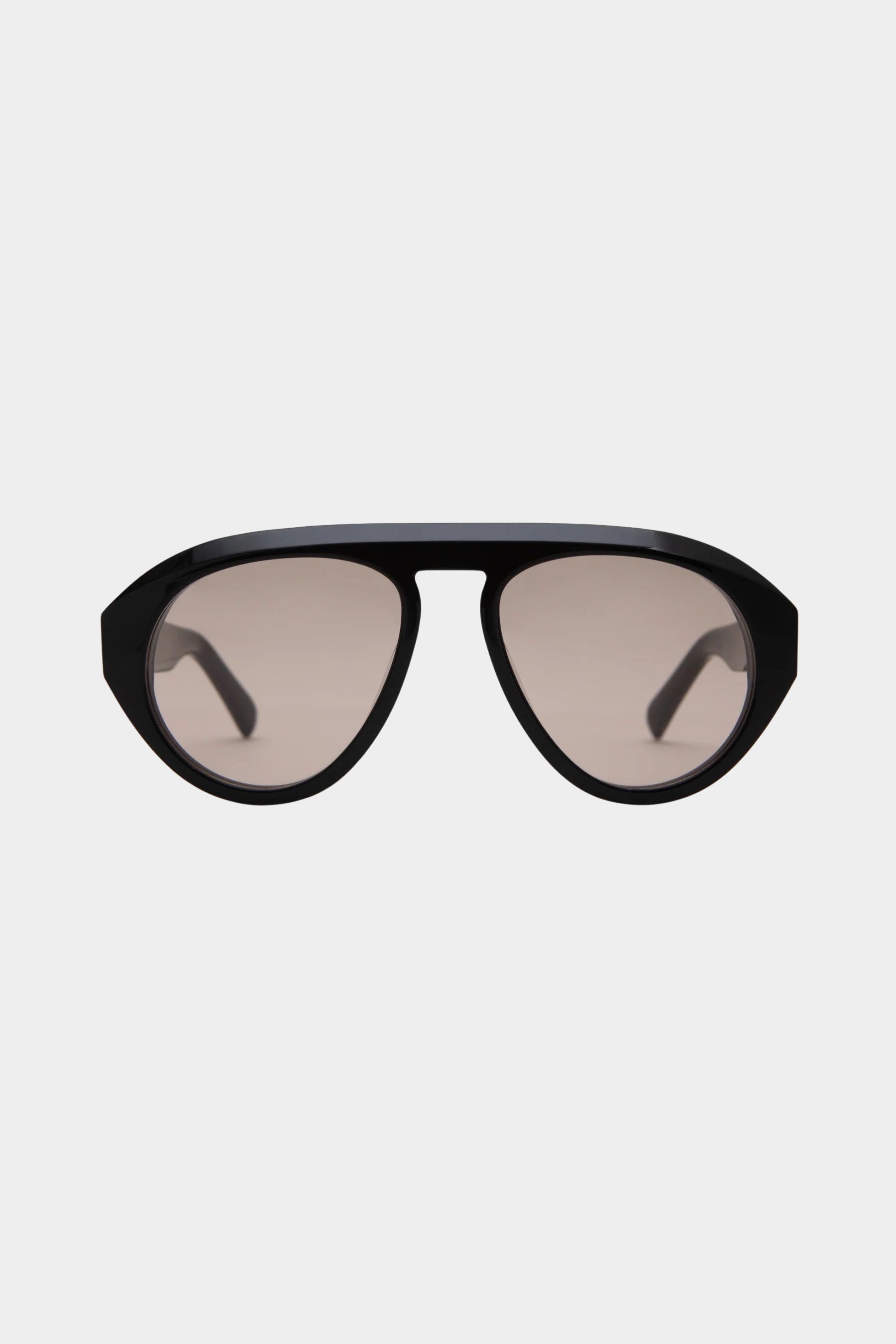 Elisa Johnson Val Gloss Black angular aviator sunglasses at YUCCA Denver