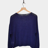 Japan Whole Garment Knit Pullover, Navy