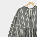 Ichi Antiquités - Random Stripe Dress - Gray - YUCCA, high quality capsule wardrobe, boutiques denver, elevated basics.