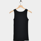 Rib Knit Tank Top, Black