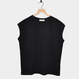 Sleeveless Cotton Knit Pullover, Black