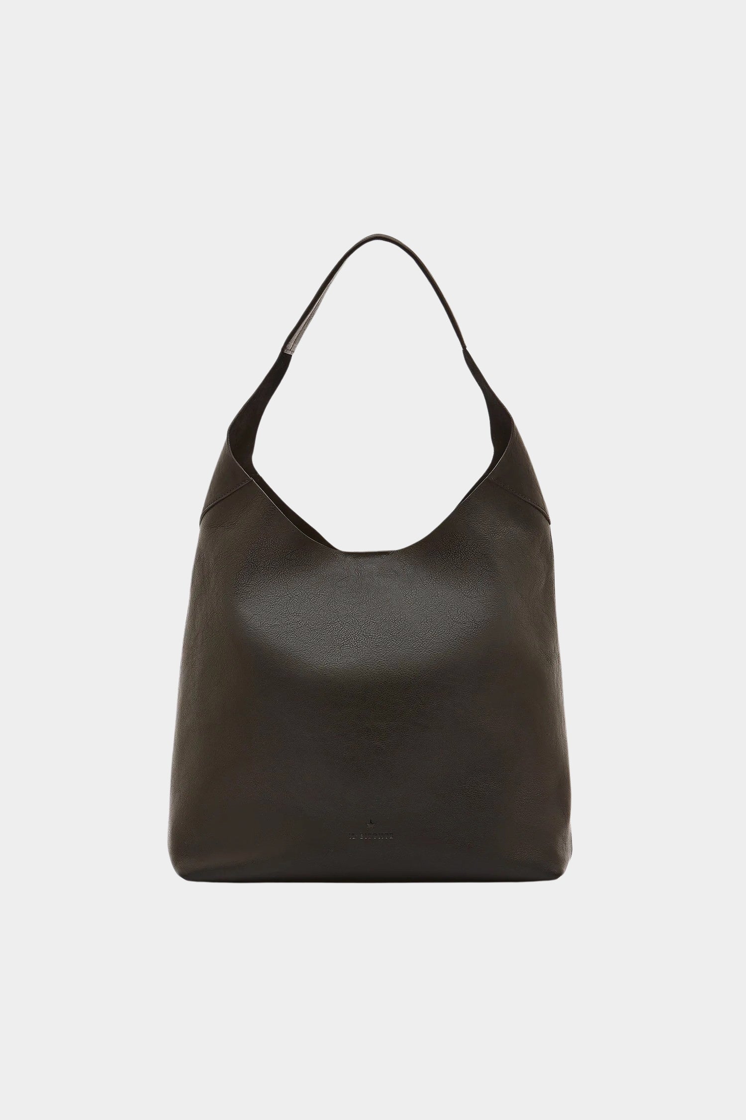IL BISONTE black leather shoulder bag full silhouette with strap