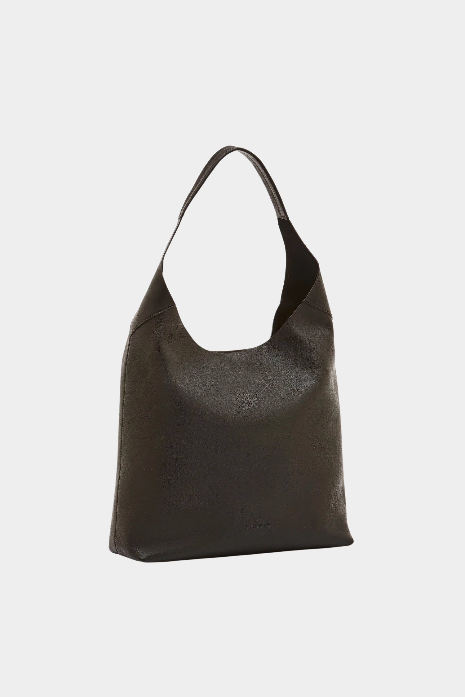 IL BISONTE classic leather shoulder bag black front view