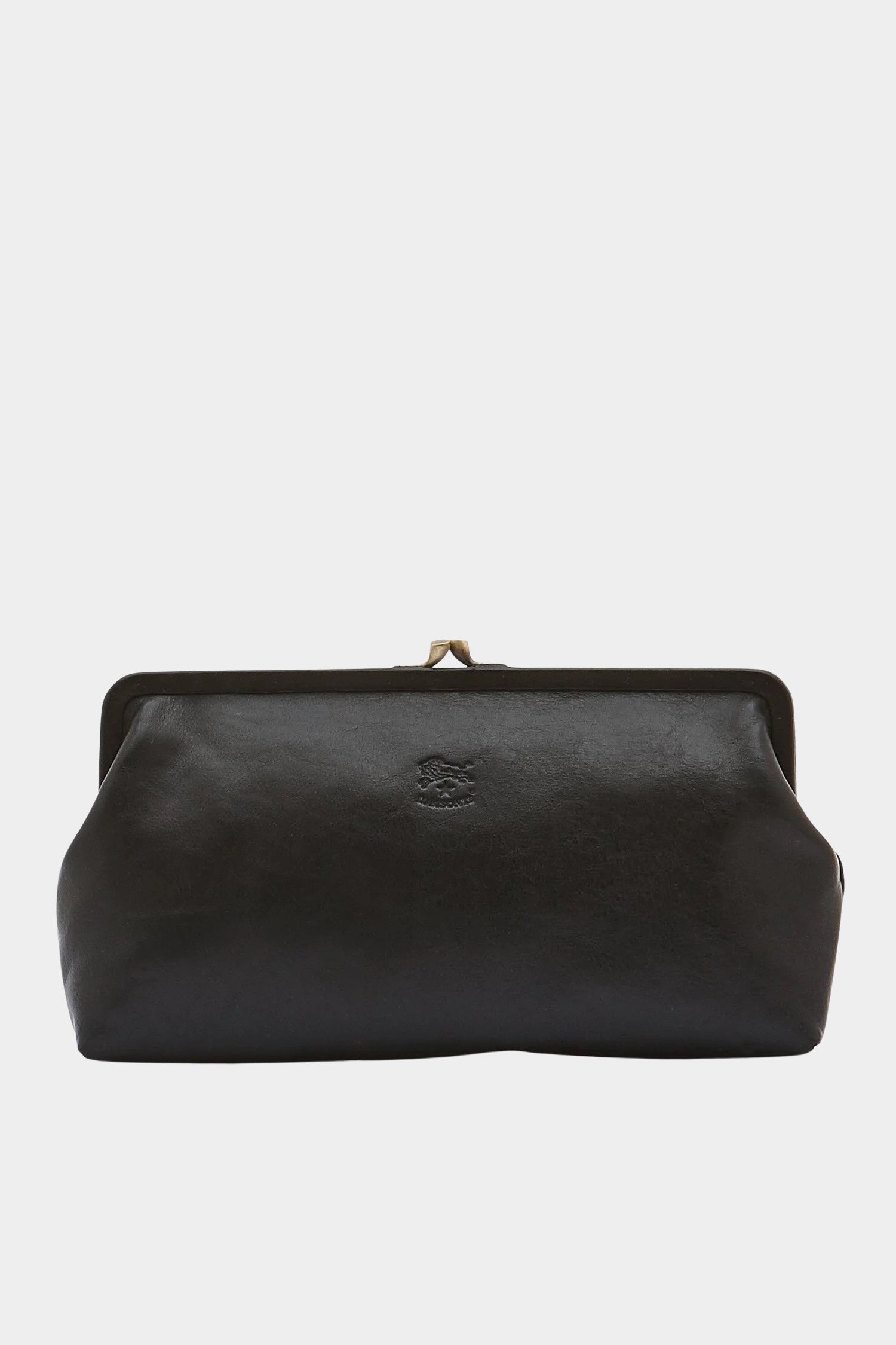 IL BISONTE Manuela leather clutch black front view