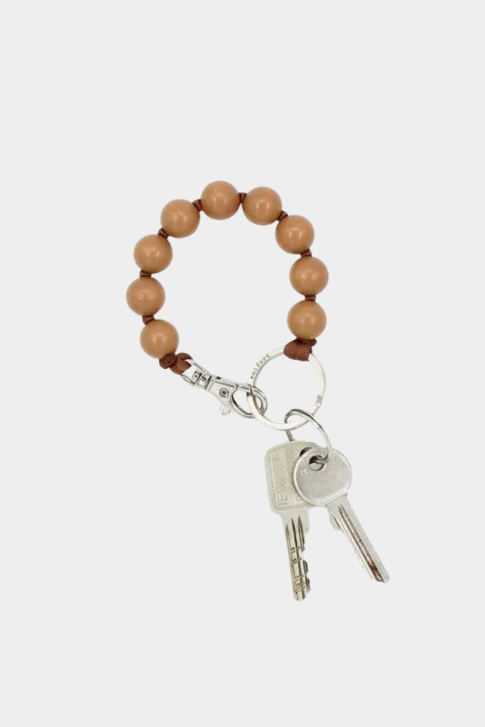 Ina Seifart Big Perlen Keychain Mocha oversized wooden bead keychain