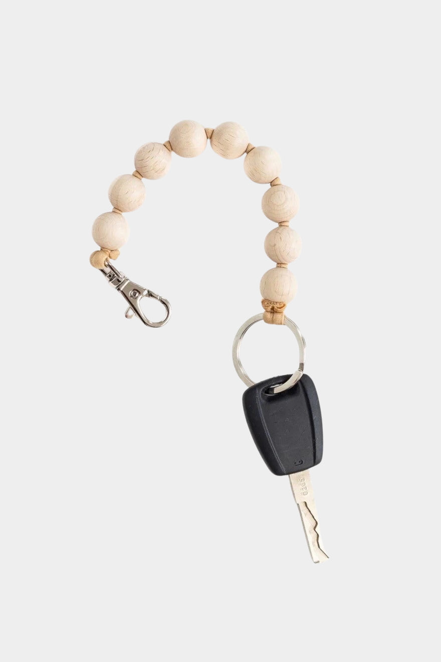 Ina Seifart Big Perlen Keychain Natural oversized wooden bead keychain