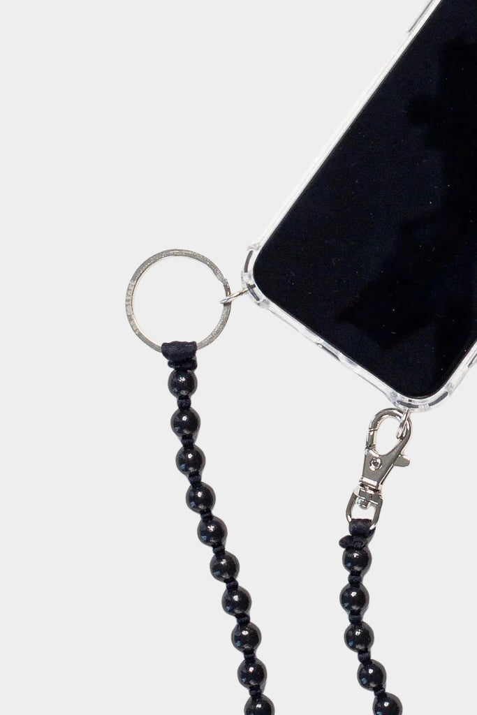 Ina Seifart Handykette Phone Necklace Black wooden beaded crossbody phone strap at YUCCA Denver