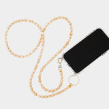 Ina Seifart Handykette Phone Necklace Natural wooden beaded crossbody phone strap