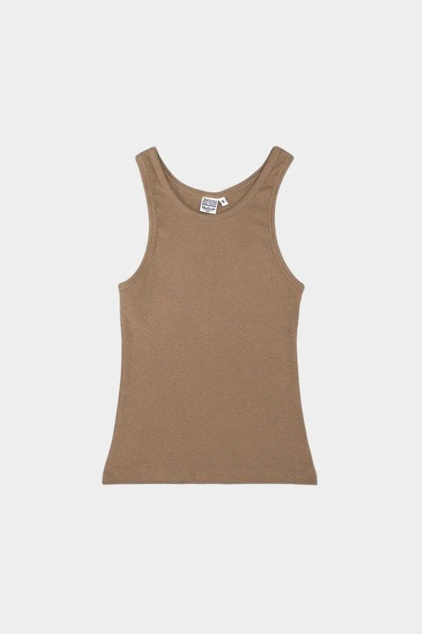 Jungmaven Alta Tank coyote hemp cotton rib tank flat lay