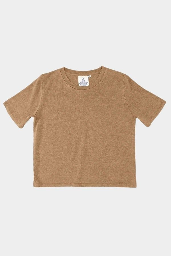 Jungmaven Dakota cropped tee coyote 100 hemp t shirt front view
