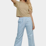 Jungmaven seaside pant light blue white stripe model front relaxed fit