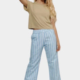 Jungmaven seaside pant light blue white stripe model front relaxed fit