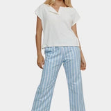 Jungmaven seaside pant light blue white stripe outfit styled wide leg relaxed