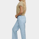 Jungmaven seaside pant light blue white stripe side view wide leg relaxed fit