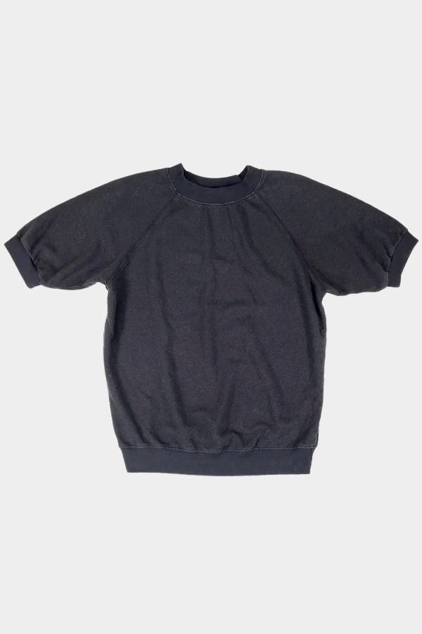 Jungmaven short sleeve raglan fleece sweatshirt black hemp organic cotton crewneck