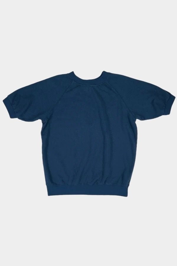 Jungmaven Short Sleeve Raglan Fleece Sweatshirt Navy heavyweight hemp fleece crewneck unisex Made in USA