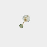 Gold gemstone stud earring with secure post backing and polished finish.