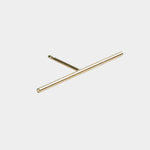 14K gold long bar stud earring with sleek minimalist design.