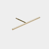 14K gold long bar stud earring with sleek minimalist design.